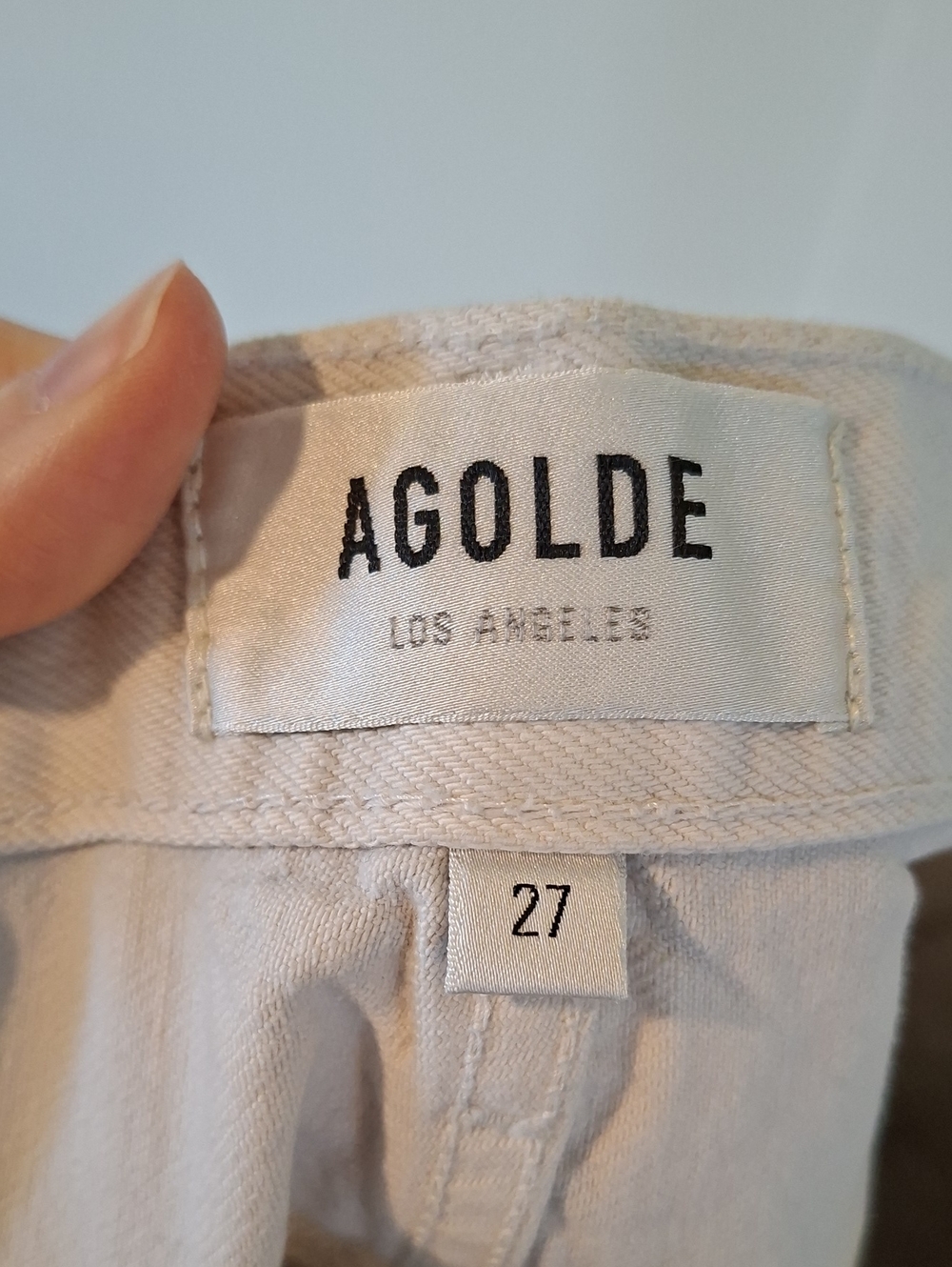 Agolde Off-White/Bone 90's Pinch Waist High Rise Straight-leg Jeans (Size 27) - Picture 7 of 9